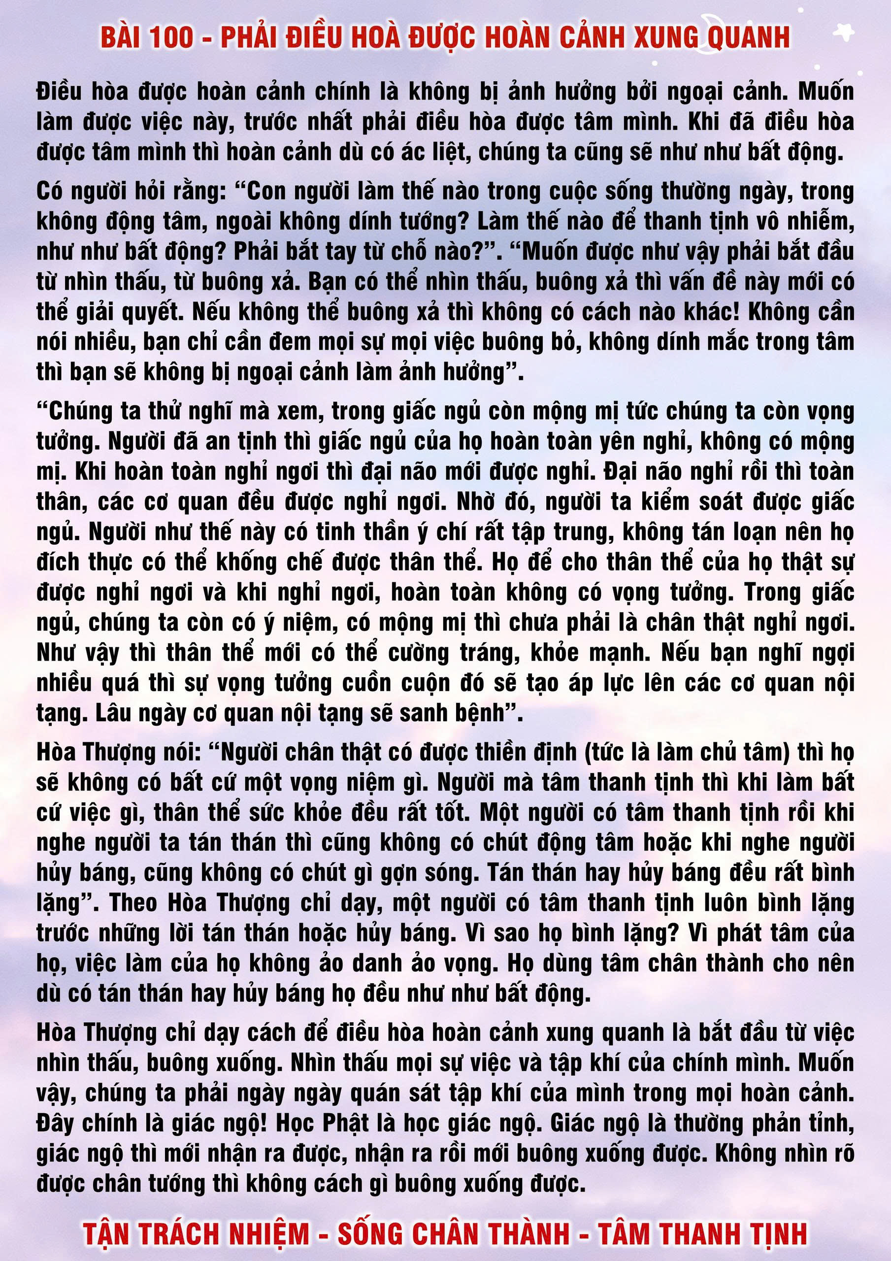 100 · PHTT - Phải Điều Hòa Được Hoàn Cảnh Xung Quanh - 100